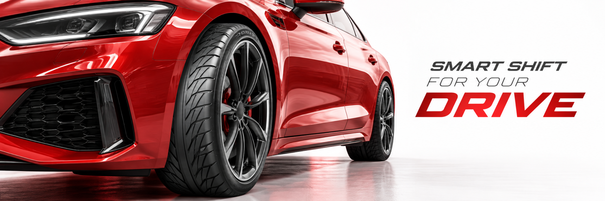 ยางสปอร์ตสมรรถนะสูง RoadX บนรถสปอร์ตสีแดง แคมเปญ Smart Shift For Your Drive